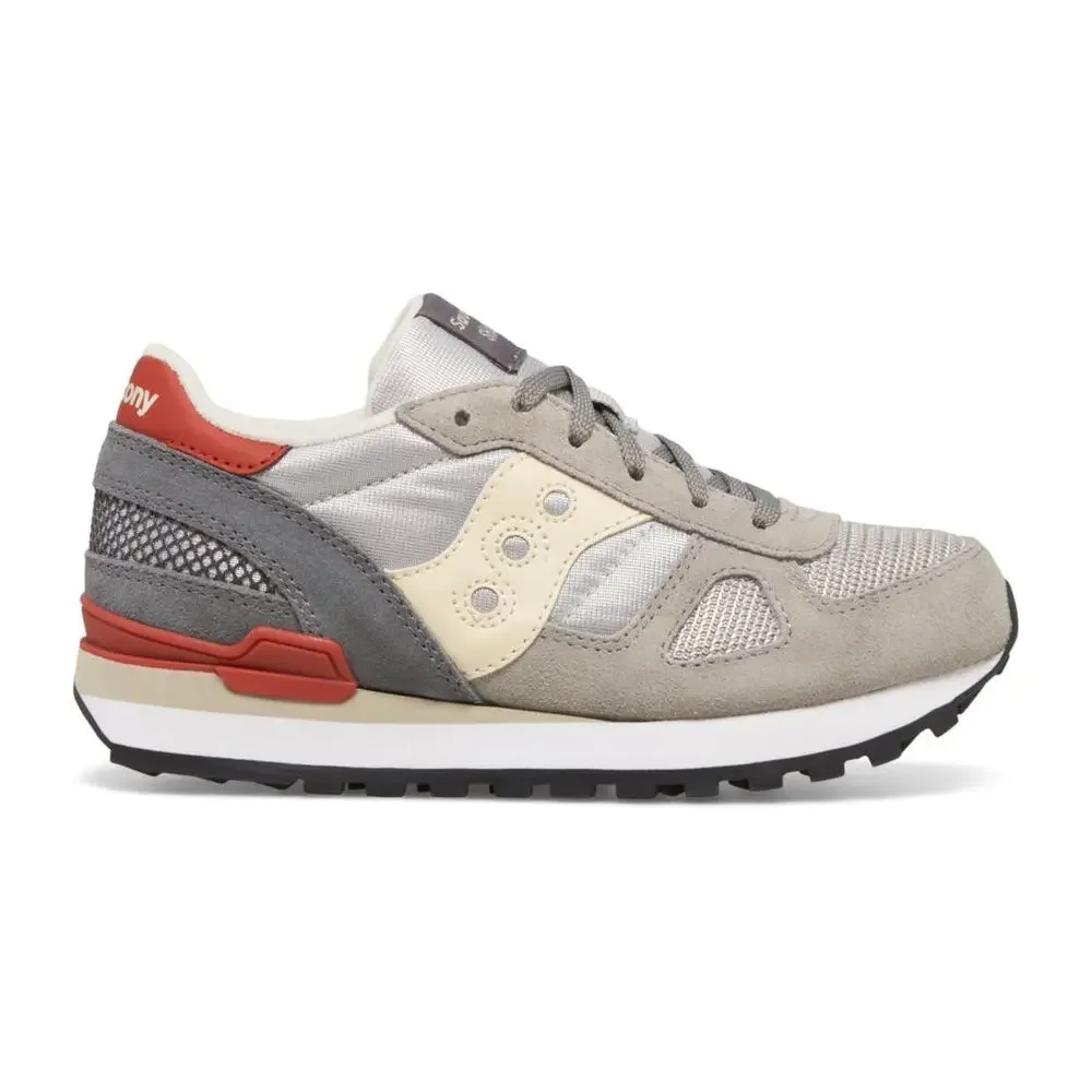 SAUCONY SHADOW ORIGINAL (LITTLE BIG KID) SNEAKER, GREY/RED, 13 US UNISEX